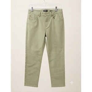 Jones New York pants solid green color and a classic five-pocket desig Sz 8